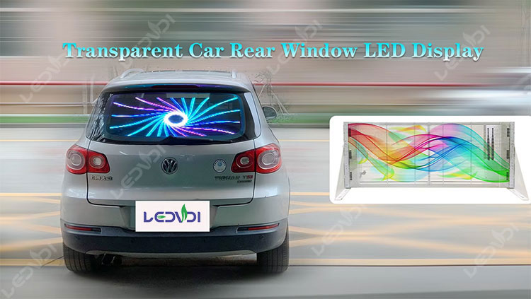 Mobile advertising car rear window transparent led display